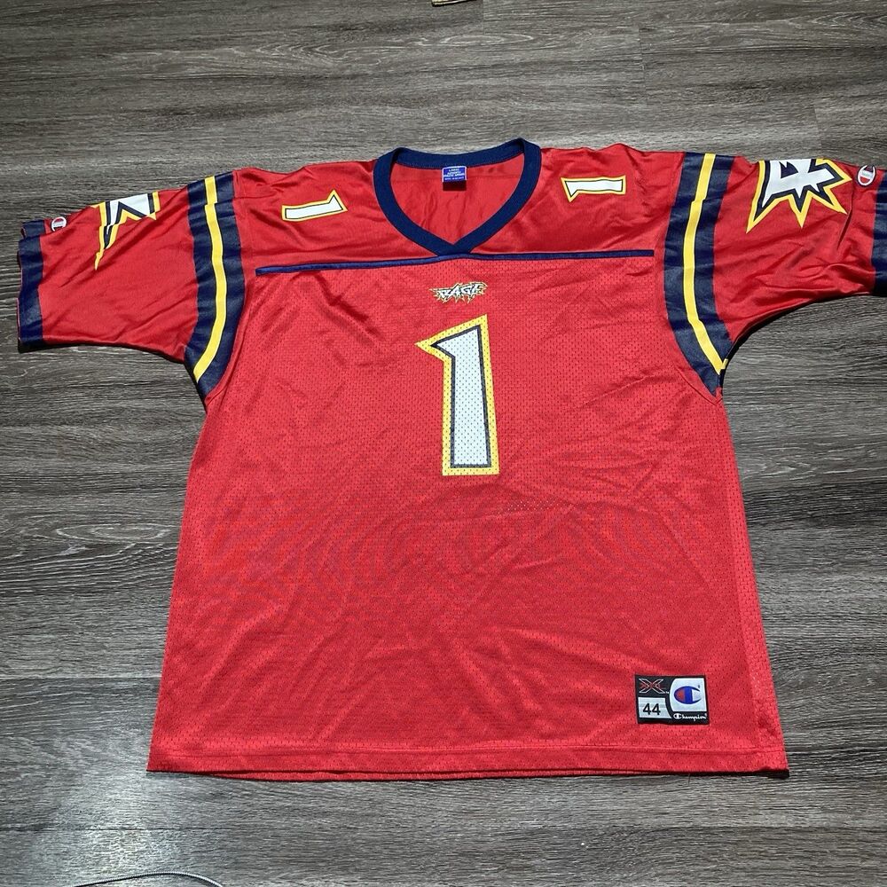 Vintage Orlando Rage XFL Football Jersey Mens 44 Large Red Champion